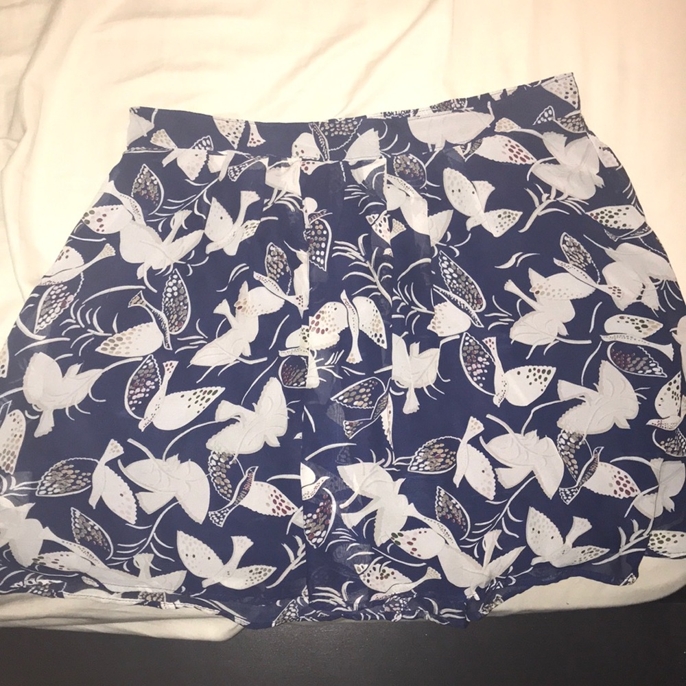 Old Navy blue skirt with white birds